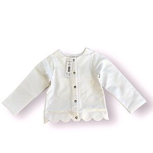 Jacadi | Girls Fleece cardigan | White, Size US 36M 3T